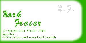 mark freier business card